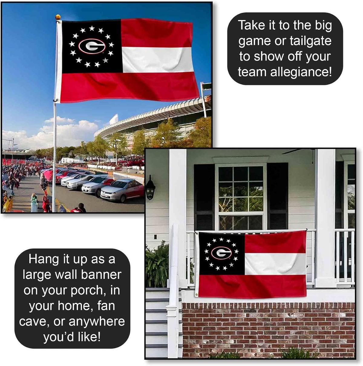 Georgia Bulldogs State of Georgia Flag
