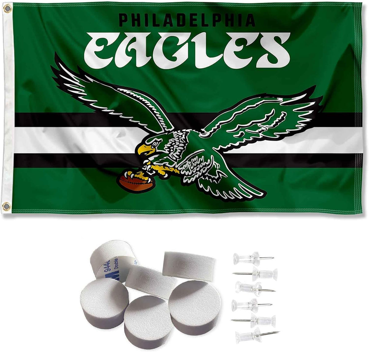 Philadelphia Eagles Throwback Retro Vintage Banner and Tapestry Wall Tack Pads