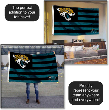 Jacksonville Jaguars USA American Nation Stripes 3X5 Grommet Flag