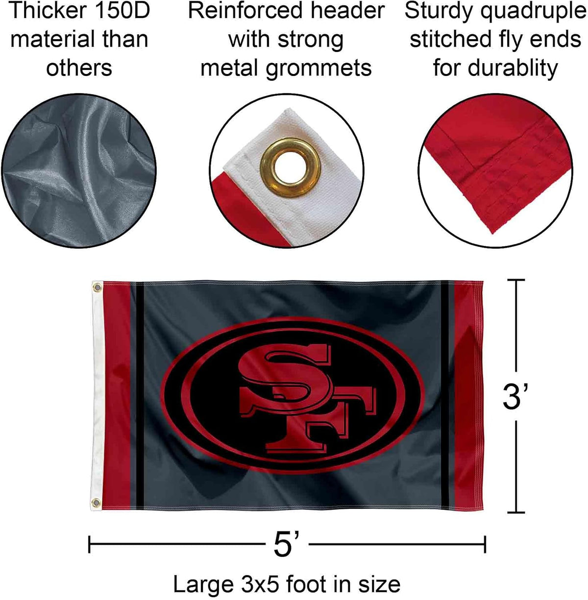 San Francisco 49Ers Black Sideline Banner and Tapestry Wall Tack Pads