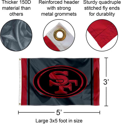 San Francisco 49Ers Black Sideline Banner and Tapestry Wall Tack Pads