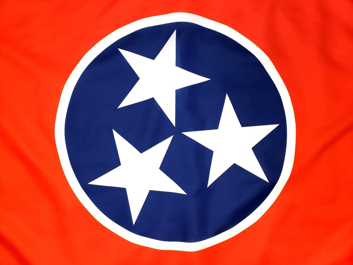 3X5 Tennessee Flag with Two Brass Grommets, Double Stitched Edges, and 100% Polyester Fabric, Tennessee State Flags 3X5, 3X5 Tennessee State Flag, State Flag of Tennessee