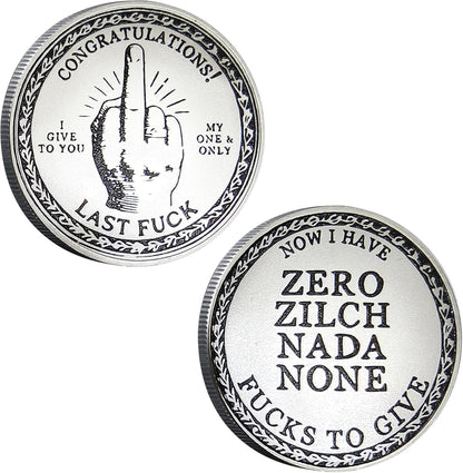 2PCS Novelty Challenge Coins Prank Gesture Design Coins