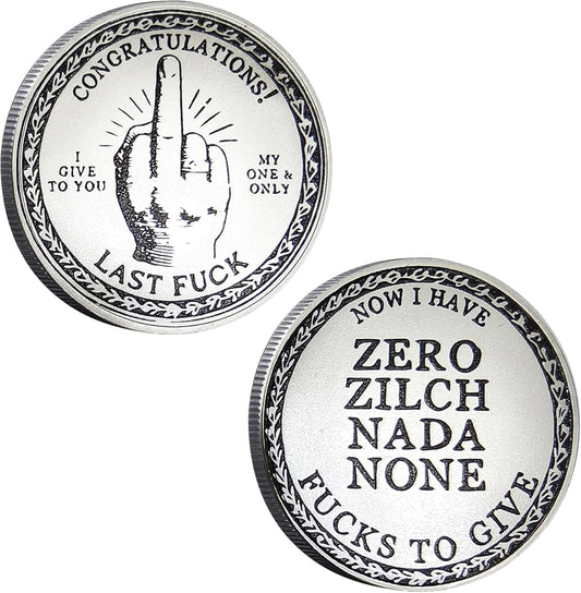 2PCS Novelty Challenge Coins Prank Gesture Design Coins