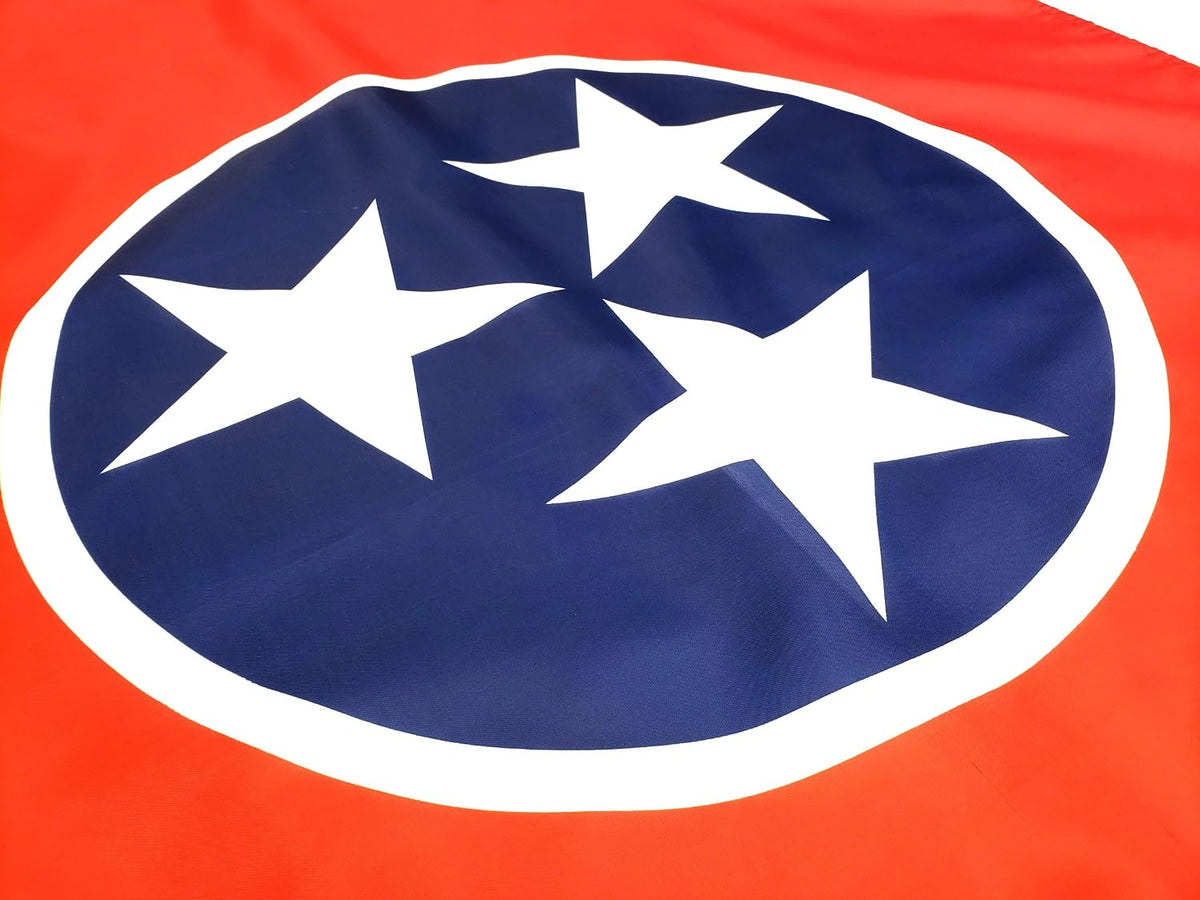 3X5 Tennessee Flag with Two Brass Grommets, Double Stitched Edges, and 100% Polyester Fabric, Tennessee State Flags 3X5, 3X5 Tennessee State Flag, State Flag of Tennessee