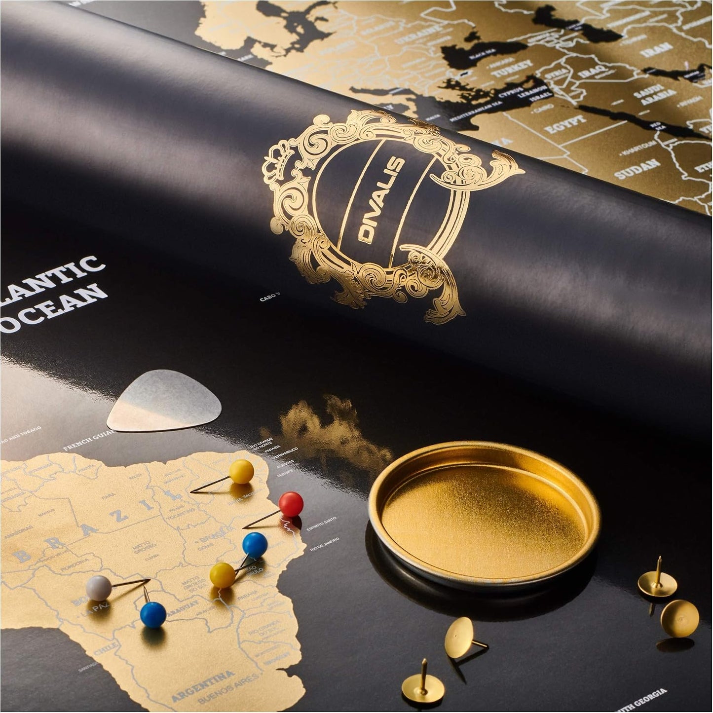Scratch off World Map - Extra Large - Easy to Frame Scratchable World Map Poster - Best Travel World Map Gift - All Accessories - Premium Detailed Scratch off Map of the World - for Globetrotter