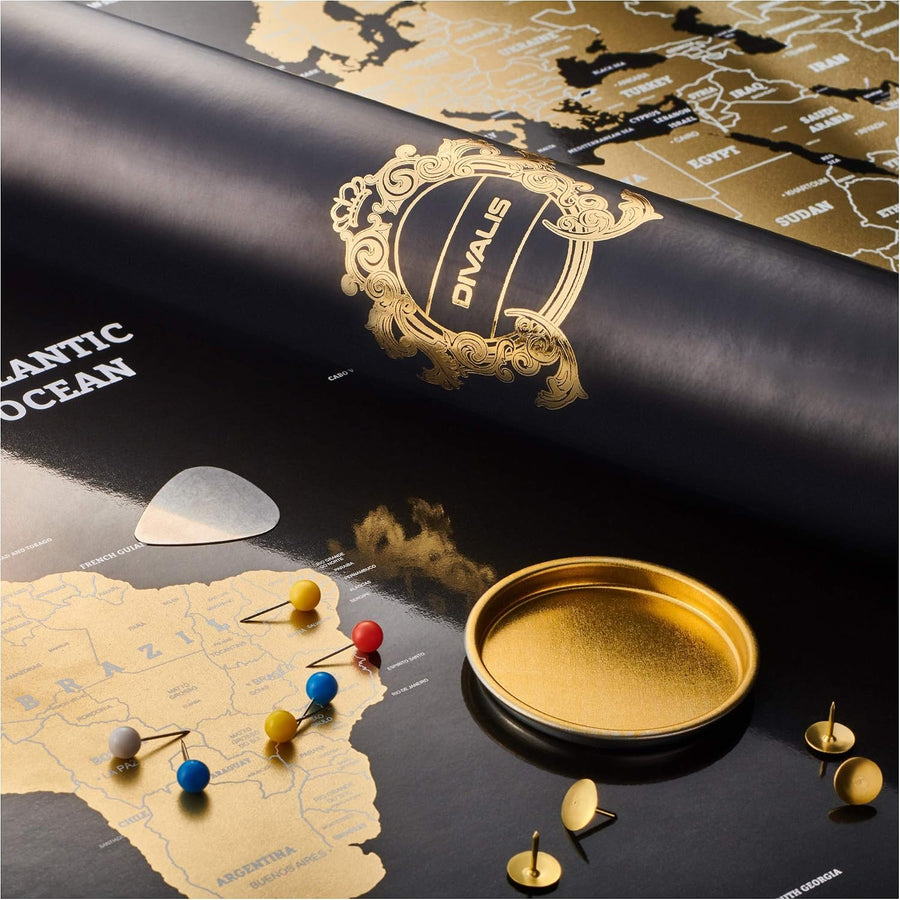 Scratch off World Map - Extra Large - Easy to Frame Scratchable World Map Poster - Best Travel World Map Gift - All Accessories - Premium Detailed Scratch off Map of the World - for Globetrotter