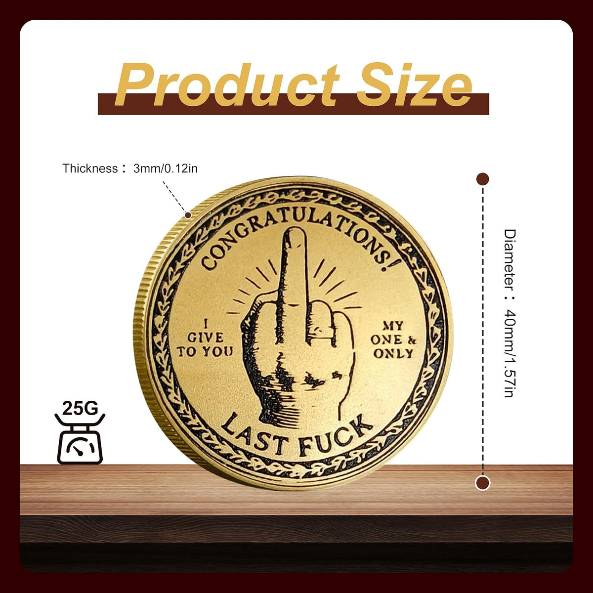 2PCS Novelty Challenge Coins Prank Gesture Design Coins