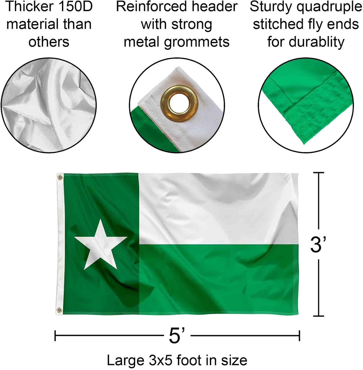 North Texas Mean Green UNT Texas State Flag