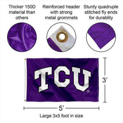 TCU Horned Frogs Large TCU Logo 3X5 College Flag