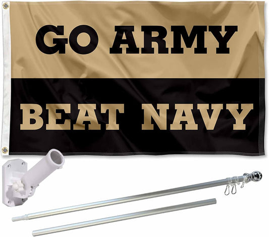 US Army Beat Navy Flag with Pole and Bracket Kit