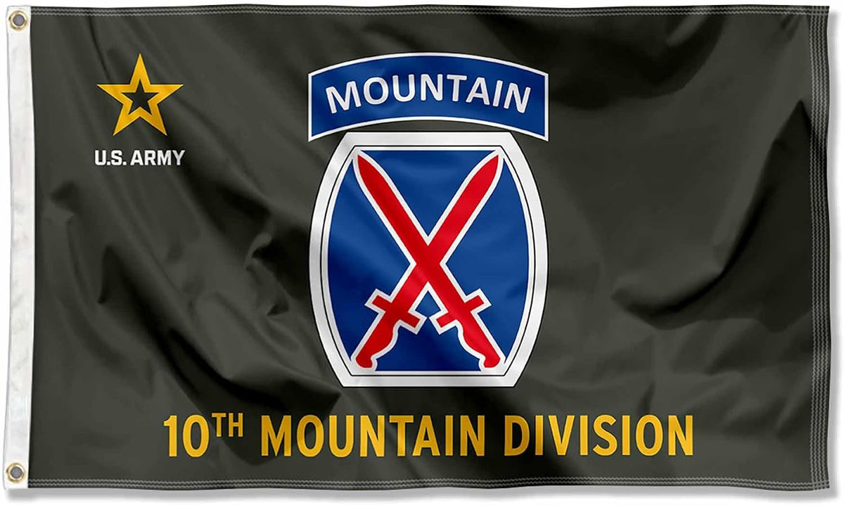 US Army 10Th Mountain Division Banner Grommet 3X5 Flag