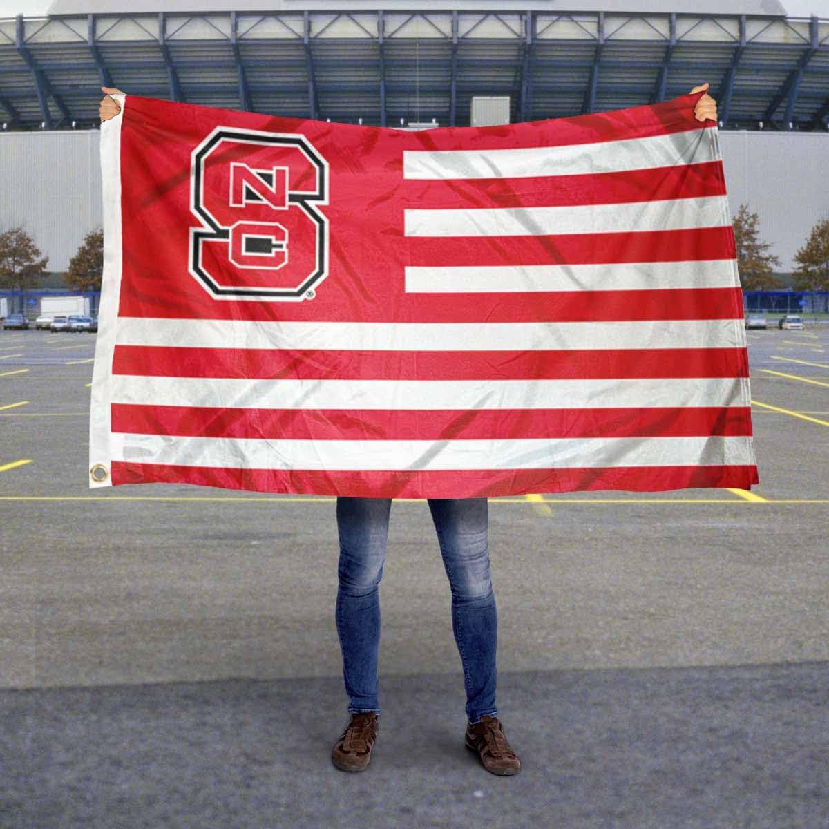 North Carolina State Wolfpack Stars and Stripes Nation Flag