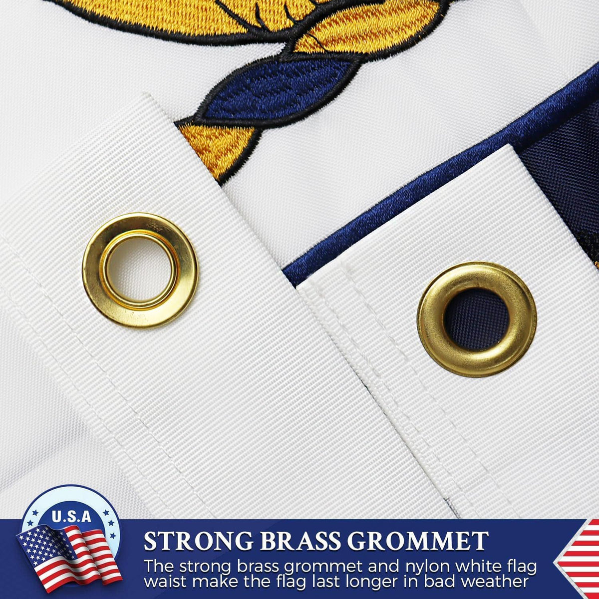 Double Sided Massachusetts State Flag 3X5 Outdoor the Longest Lasting MA Flags Heavy Duty 210D Nylon, Sewn Stripes, Embroidered, Stronger Brass Grommets,4 Stitched Hemming, Perfect for Outside