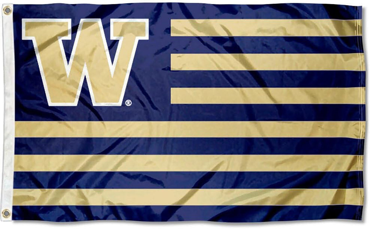 Washington UW Huskies Stars and Stripes Nation Flag