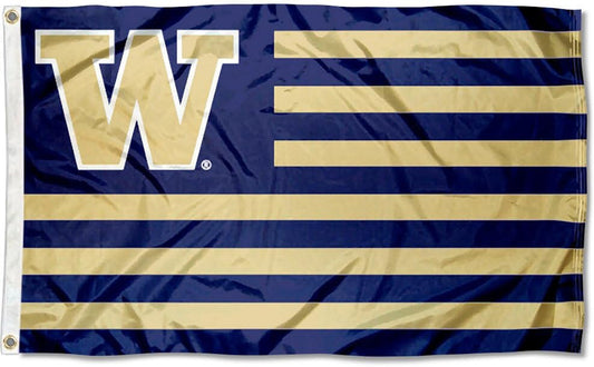 Washington UW Huskies Stars and Stripes Nation Flag