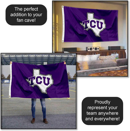 Texas Christian Horned Frogs State of Texas Flag