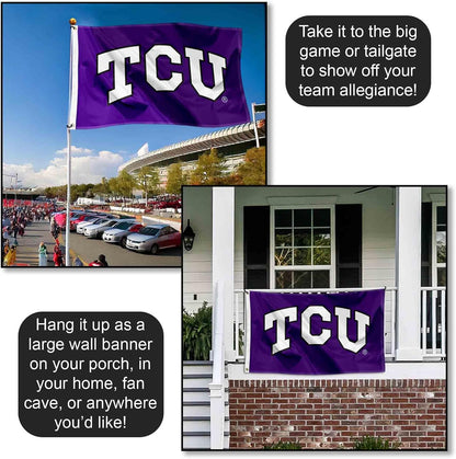 TCU Horned Frogs Large TCU Logo 3X5 College Flag