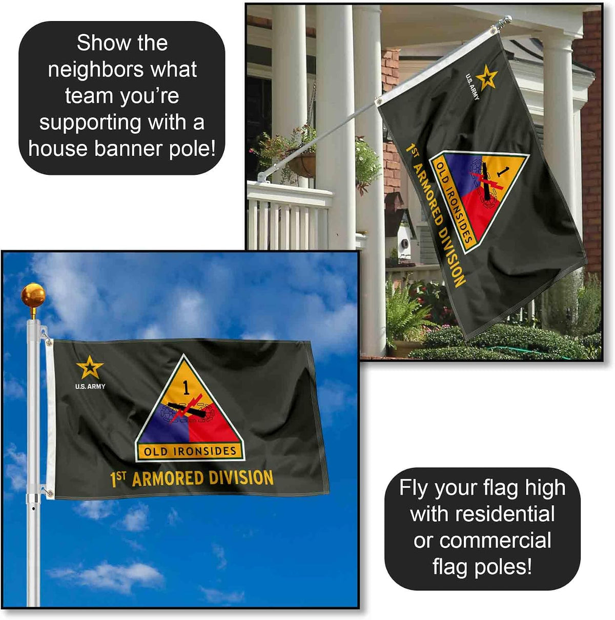 US Army 1St Armored Division Banner Grommet 3X5 Flag