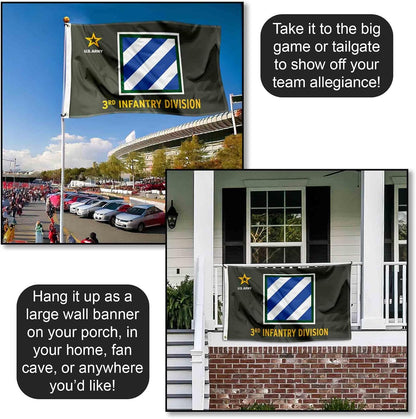 US Army 3Rd Infantry Division Banner Grommet 3X5 Flag