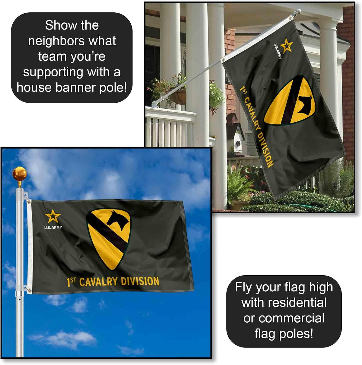 US Army 1St Cavalry Division Banner Grommet 3X5 Flag