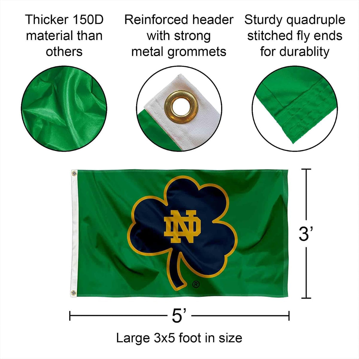 Irish Shamrock 3X5 Banner Flag