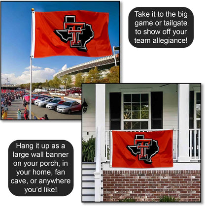 Texas Tech Red Raiders State of Texas Flag