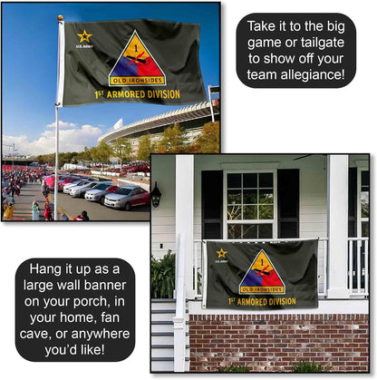 US Army 1St Armored Division Banner Grommet 3X5 Flag