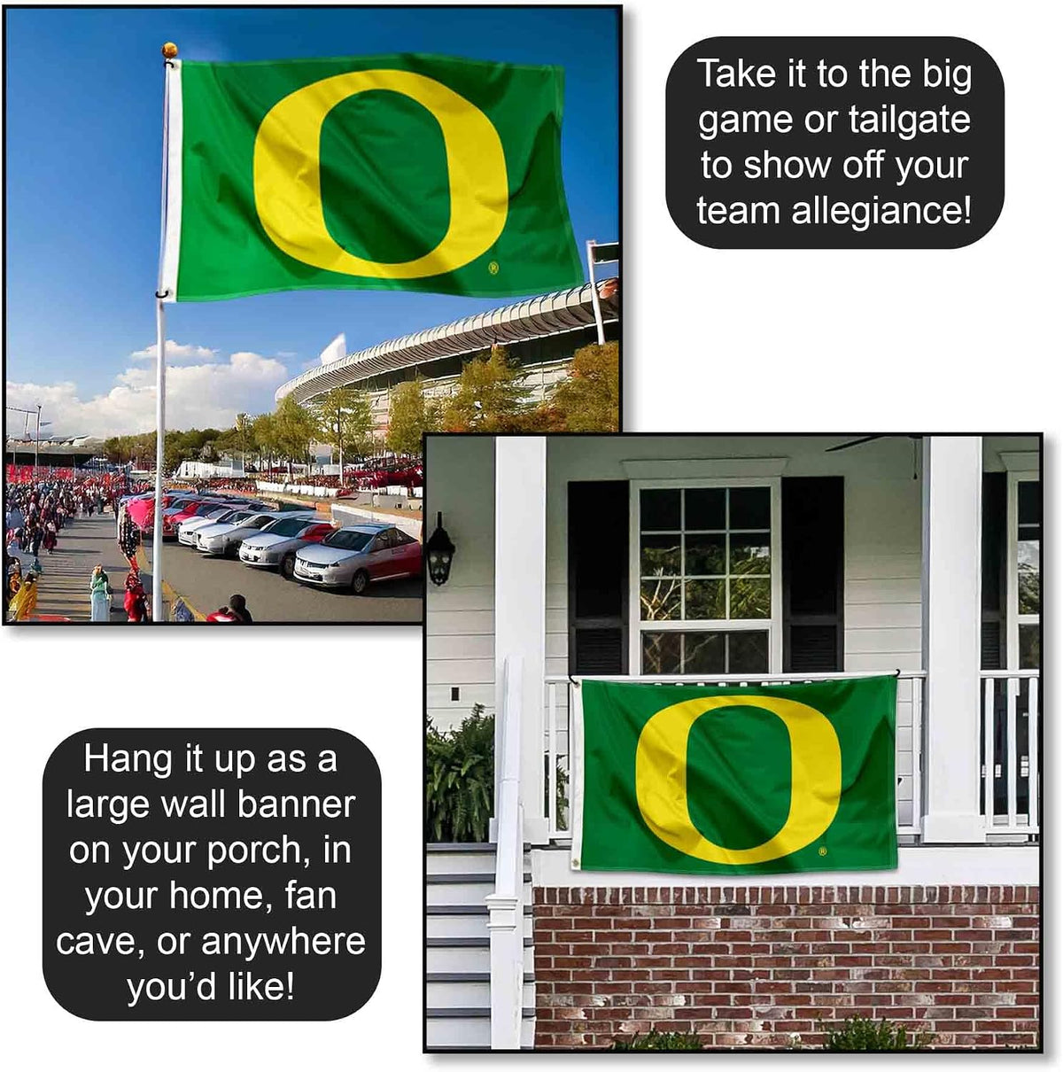 Oregon Green 3X5 Banner Flag